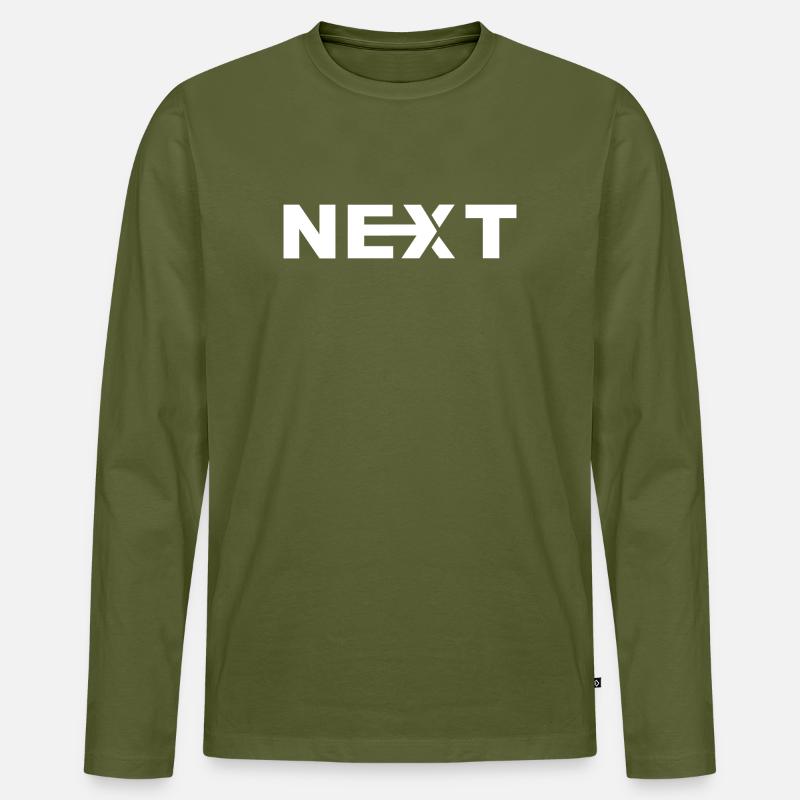 Nächster weißer Text - Männer Premium Bio Langarmshirt - Khaki