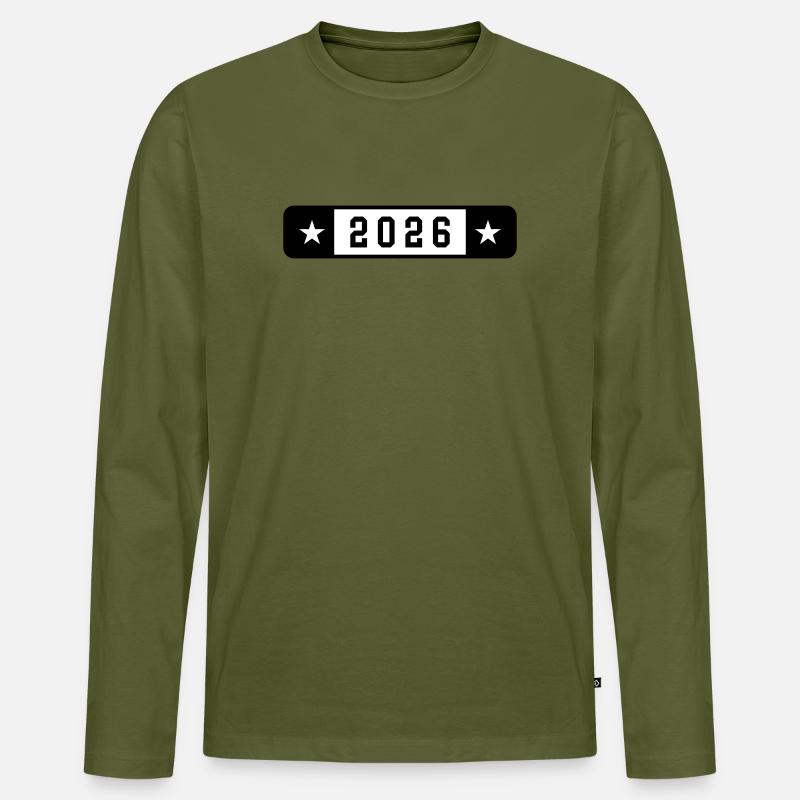 2026 - Männer Premium Bio Langarmshirt - Khaki