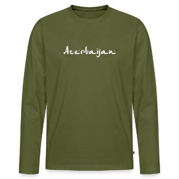 Azerbaïdjan Aserbaidschan - T-shirt manches longues Premium bio Homme - kaki - Devant - Nico (187cm)