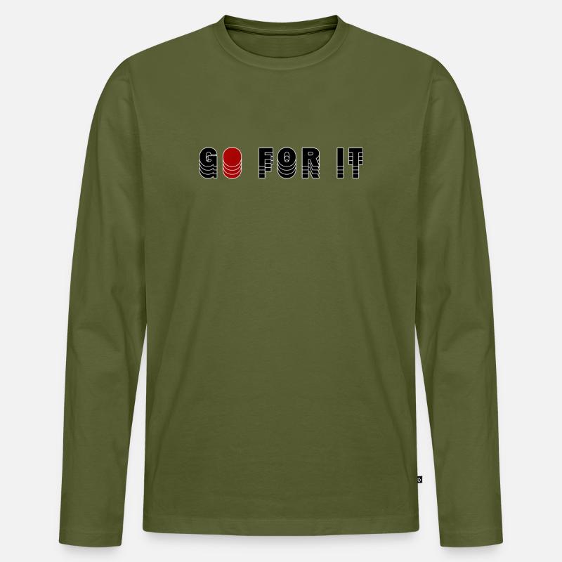 GO FOR IT - Männer Premium Bio Langarmshirt - Khaki