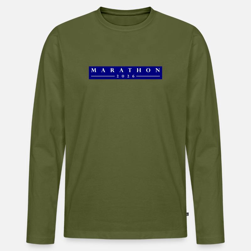 Marathon 2026 - Männer Premium Bio Langarmshirt - Khaki