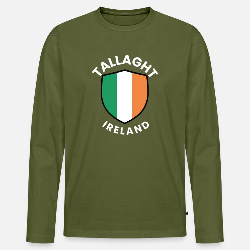 Tallaght Shield Irland-Flagge - Männer Premium Bio Langarmshirt - Khaki