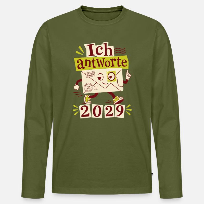 Ich antworte 2029 - Männer Premium Bio Langarmshirt - Khaki