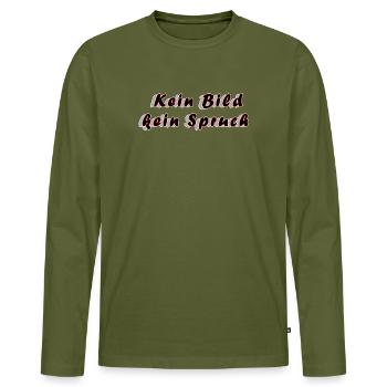 No picture no slogan – anti-slogan minimalism - Men's Premium Organic Long Sleeve Shirt - khaki - Front - Nico (187cm)