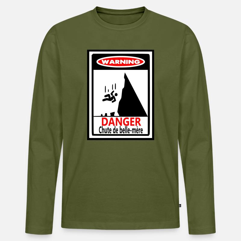 Warnung: Der Sturz der Schwiegermutter - Männer Premium Bio Langarmshirt - Khaki