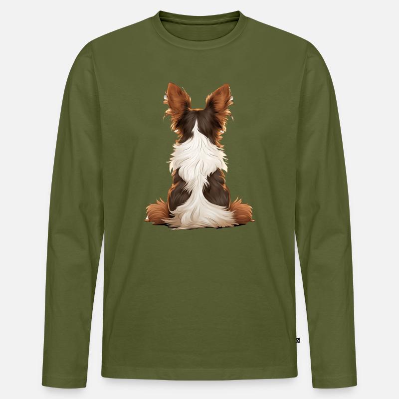 Papillon - Männer Premium Bio Langarmshirt - Khaki