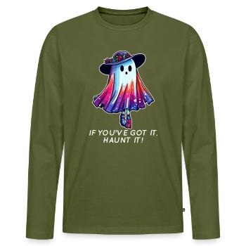 Ghost Rainbow Couture - Men's Premium Organic Long Sleeve Shirt - khaki - Front - Nico (187cm)