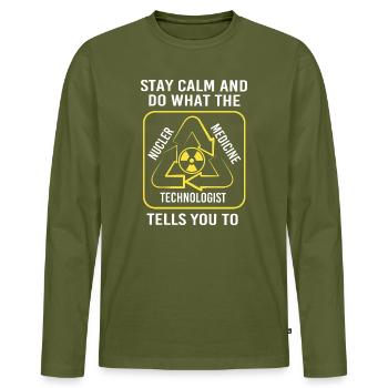 Radiologie Nuklear Atom Nuklearmedizin - Männer Premium Bio Langarmshirt - Khaki - Vorne - Nico (187cm)