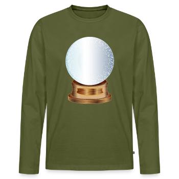 leere nostalgische Schneekugel zum Beschriften - Männer Premium Bio Langarmshirt - Khaki - Vorne - Nico (187cm)