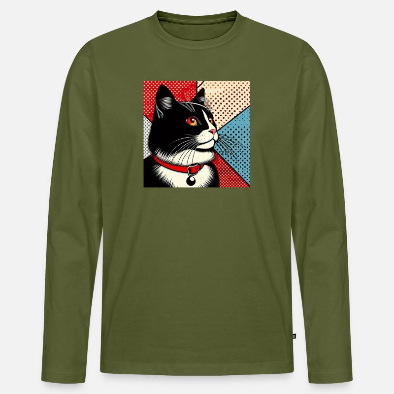 Kat 1 3 - Männer Premium Bio Langarmshirt - Khaki