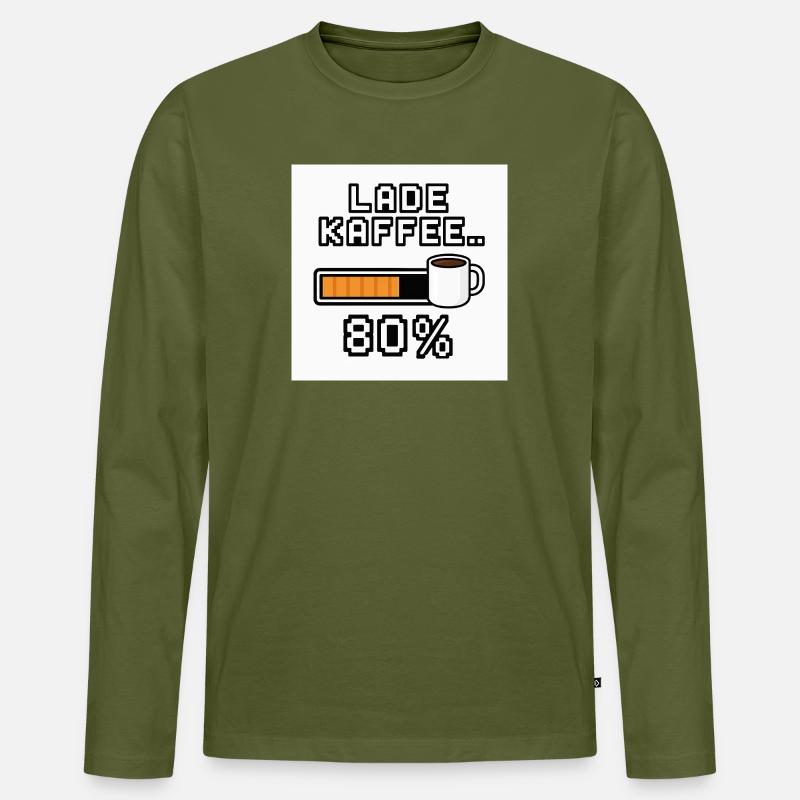 Lade Kaffee 80% - Männer Premium Bio Langarmshirt - Khaki