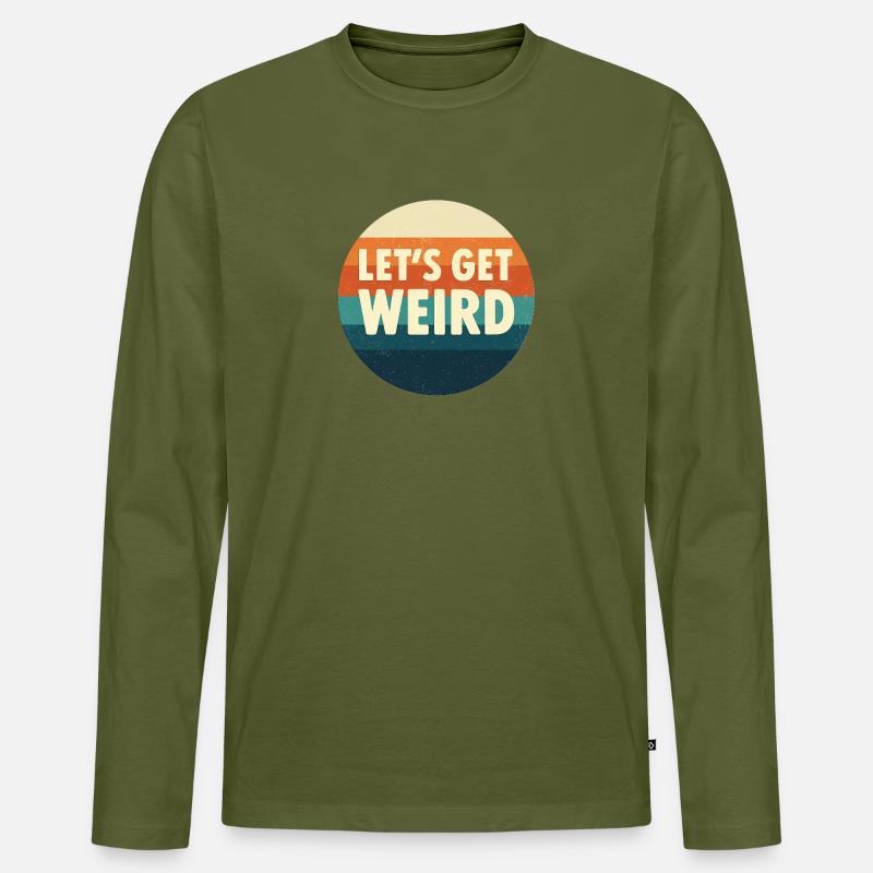 Let's Get Weird Retro Kreis - Männer Premium Bio Langarmshirt - Khaki
