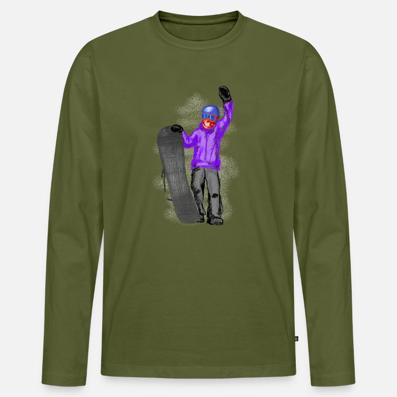 snowboarder - Männer Premium Bio Langarmshirt - Khaki