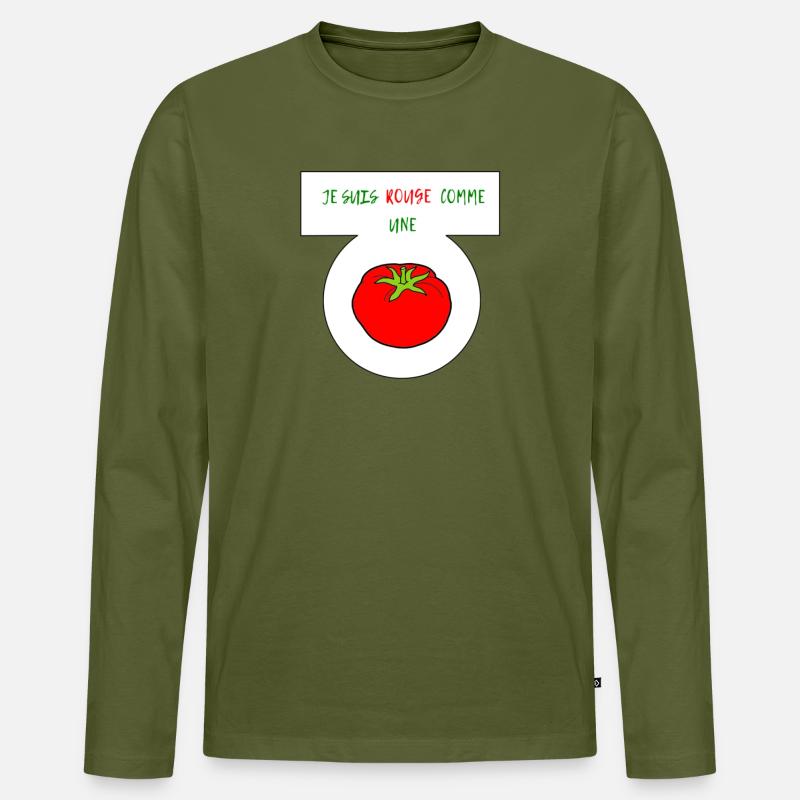 Rot wie eine Tomate - Männer Premium Bio Langarmshirt - Khaki