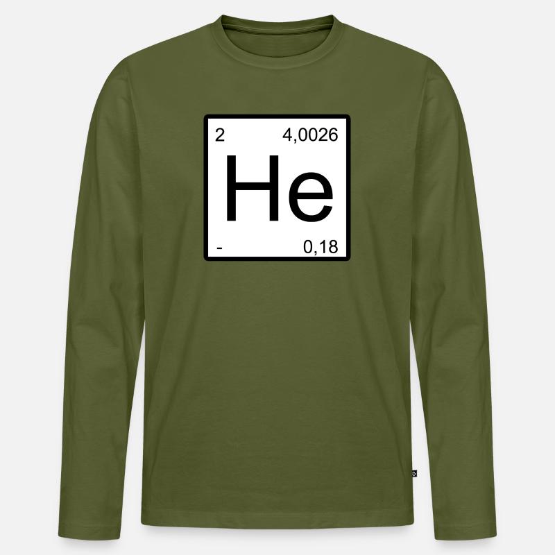 Helium Minimal Element Design - Männer Premium Bio Langarmshirt - Khaki