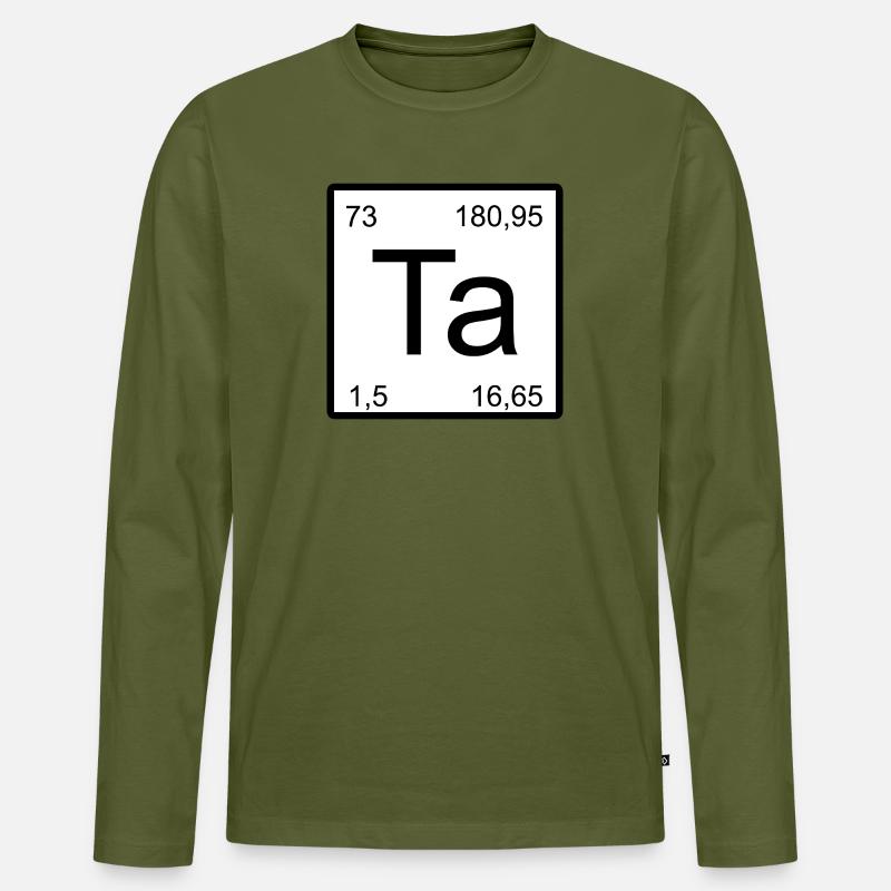 Ta Element Minimal Design - Männer Premium Bio Langarmshirt - Khaki