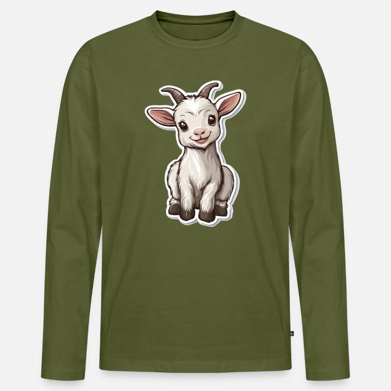 Ziege - Männer Premium Bio Langarmshirt - Khaki