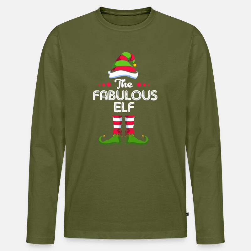 Elfe Elf Weihnachtsgeschenk - Männer Premium Bio Langarmshirt - Khaki