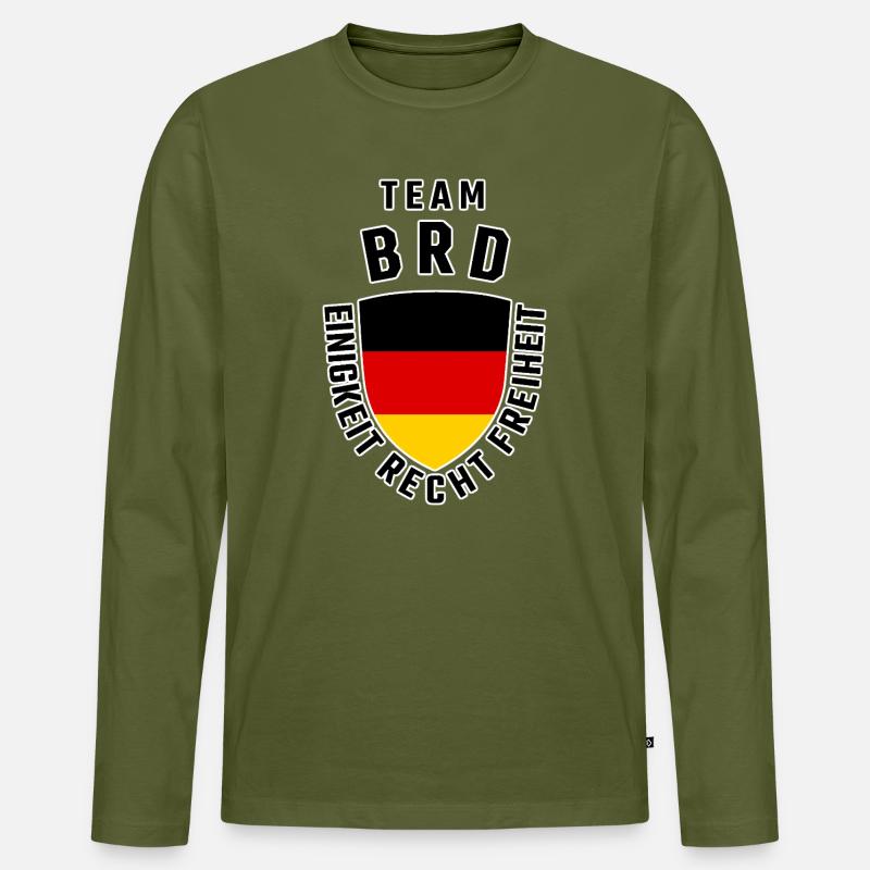 Team BRD Deutschland - Männer Premium Bio Langarmshirt - Khaki