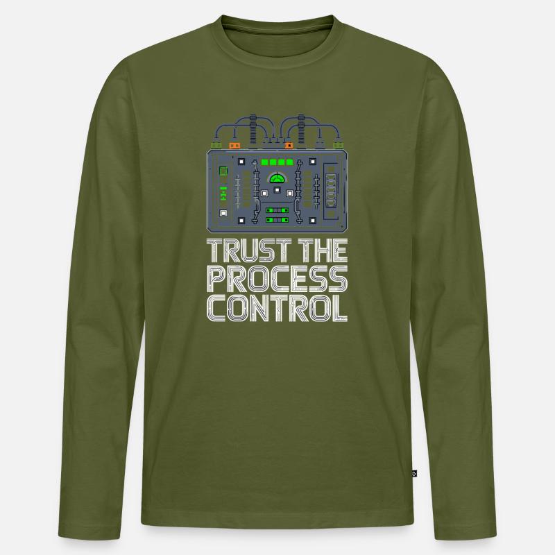 Trust The Process Control Prozessleittechnik - Männer Premium Bio Langarmshirt - Khaki