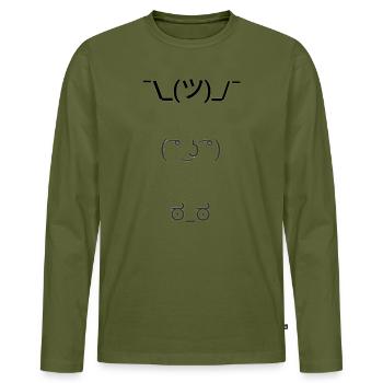 Text Emoticons - Men's Premium Organic Long Sleeve Shirt - khaki - Front - Nico (187cm)