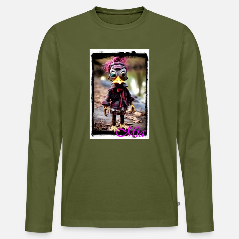 Eingängiges Steampunk-Maskottchen Mädchen Street - Männer Premium Bio Langarmshirt - Khaki