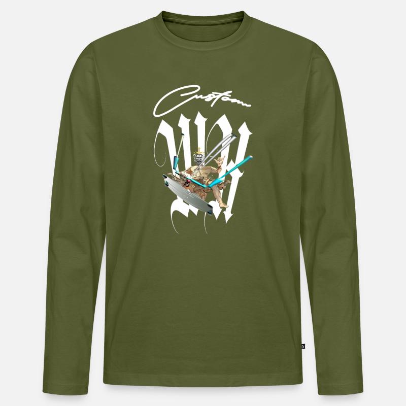 Mythischen Gott Surfer - Männer Premium Bio Langarmshirt - Khaki