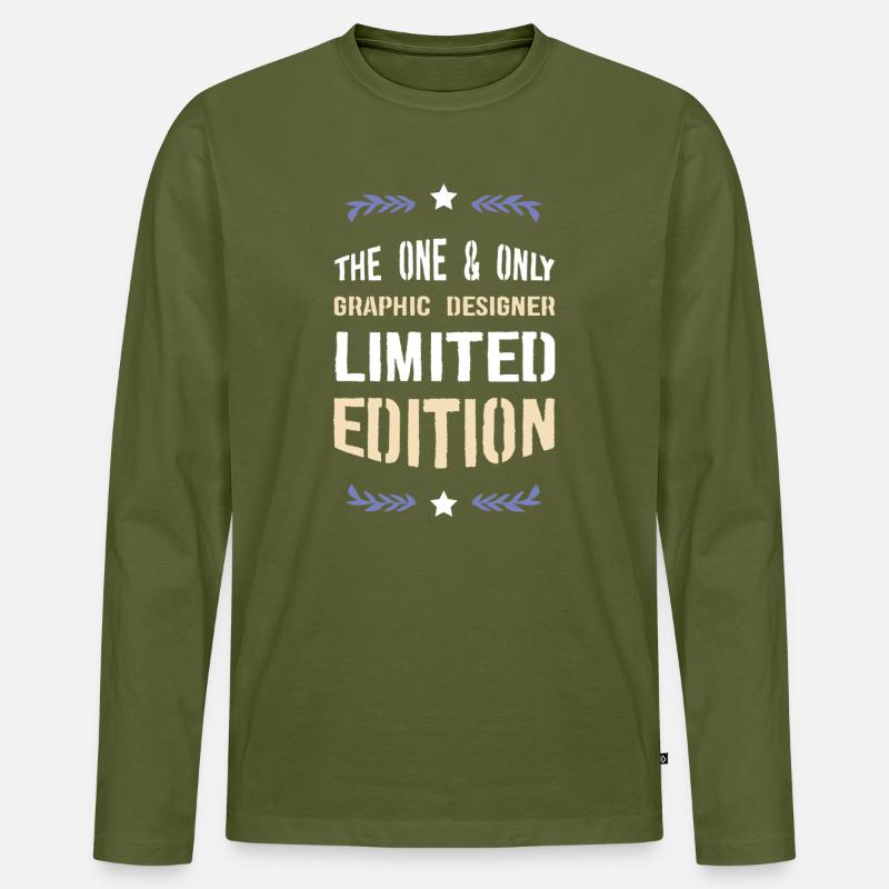 Limitierte Graphic Designer Edition - Männer Premium Bio Langarmshirt - Khaki