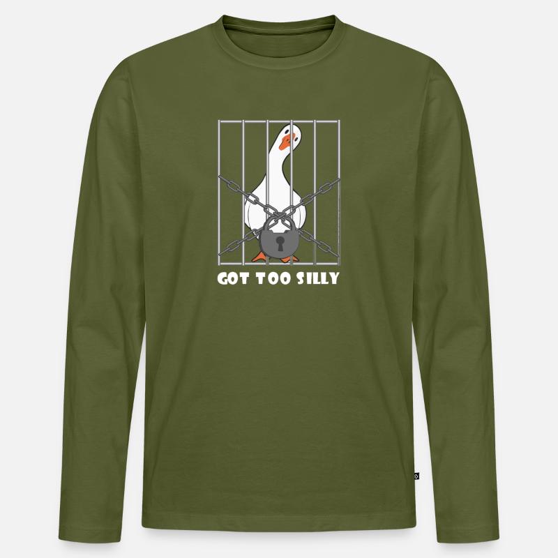 Goose – Wurde zu albern - Männer Premium Bio Langarmshirt - Khaki