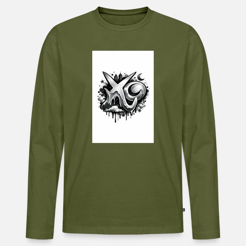 XO - Männer Premium Bio Langarmshirt - Khaki