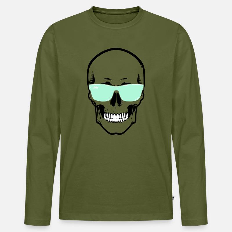 Farbverstellbare Sonnenbrille Smile Skull - Männer Premium Bio Langarmshirt - Khaki