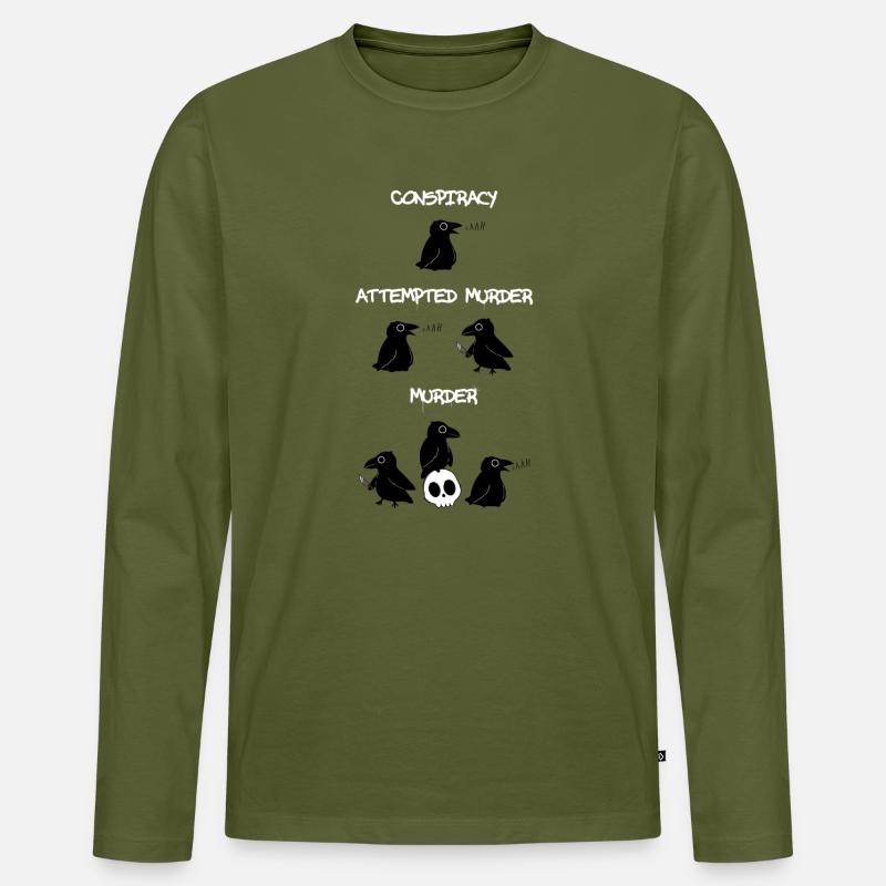Conspiracy - Attempted Murder - Murder - Männer Premium Bio Langarmshirt - Khaki