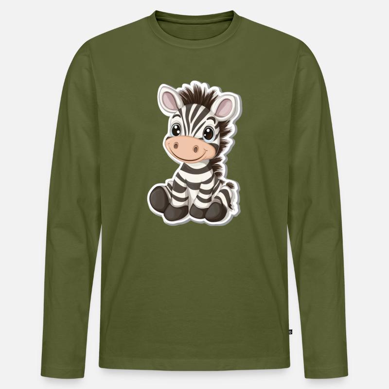 Zebra - Männer Premium Bio Langarmshirt - Khaki