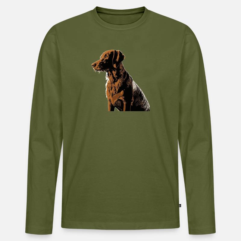 Hund - Männer Premium Bio Langarmshirt - Khaki