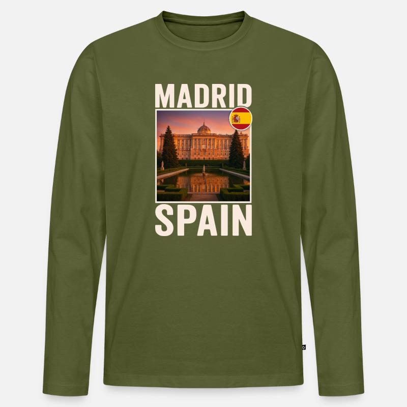 Madrid - Männer Premium Bio Langarmshirt - Khaki
