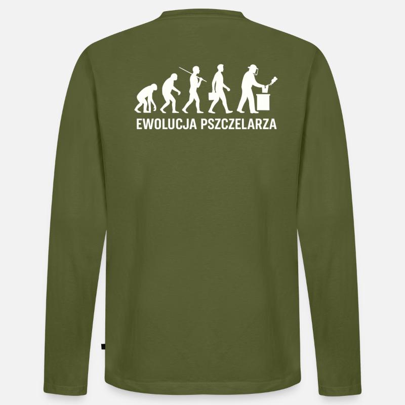 Die Entwicklung des Imkers - Männer Premium Bio Langarmshirt - Khaki