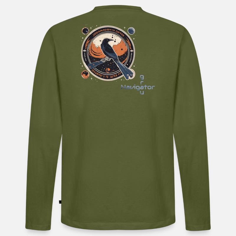 Raven_Mission_Patch_cutadd2 - Männer Premium Bio Langarmshirt - Khaki