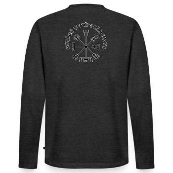Wikinger-Vegvisir-Kompass - Männer Premium Bio Langarmshirt - Anthrazit meliert - Hinten - Nico (187cm)