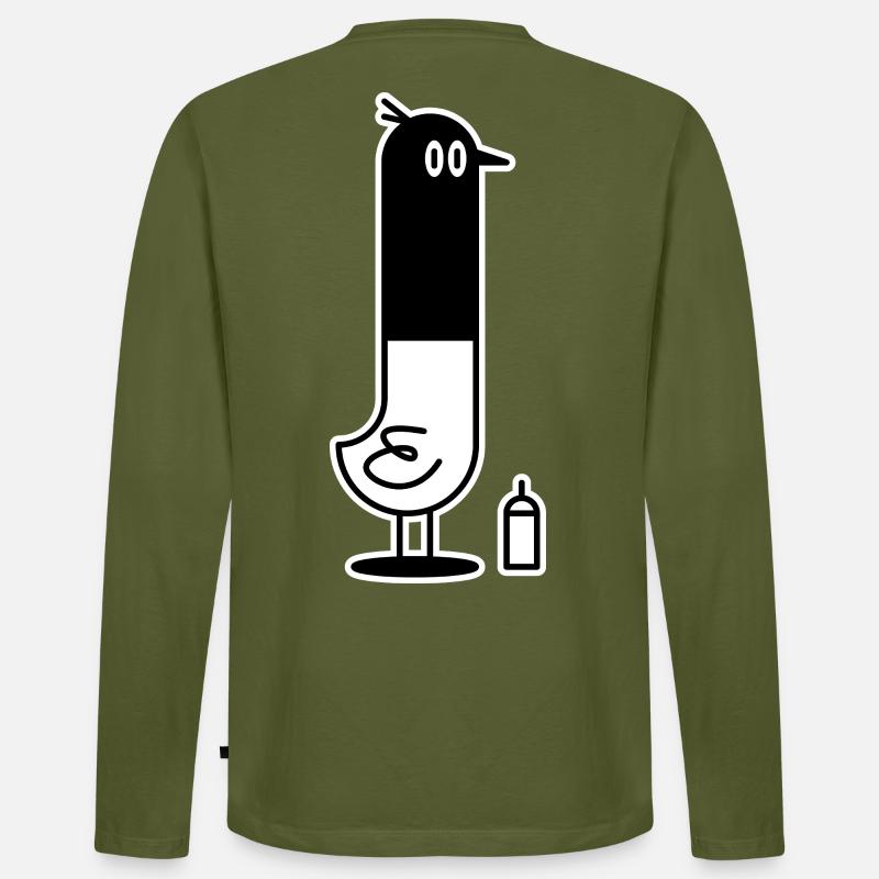 Bird Thug - Männer Premium Bio Langarmshirt - Khaki