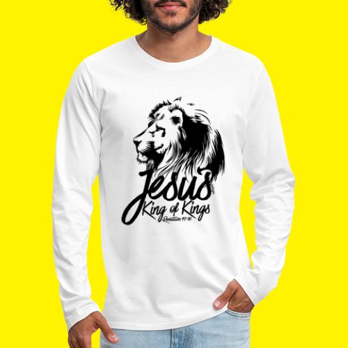 JESUS - KING OF KINGS - Revelations 19:16 - LION - Men's Premium Longsleeve Shirt