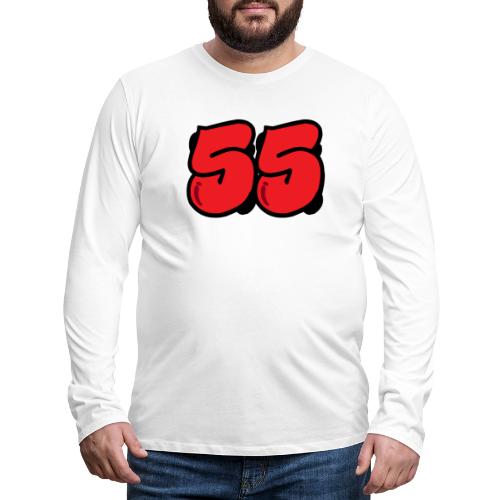 Punainen graffiti-tyylinen 55 - Miesten premium pitkähihainen t-paita