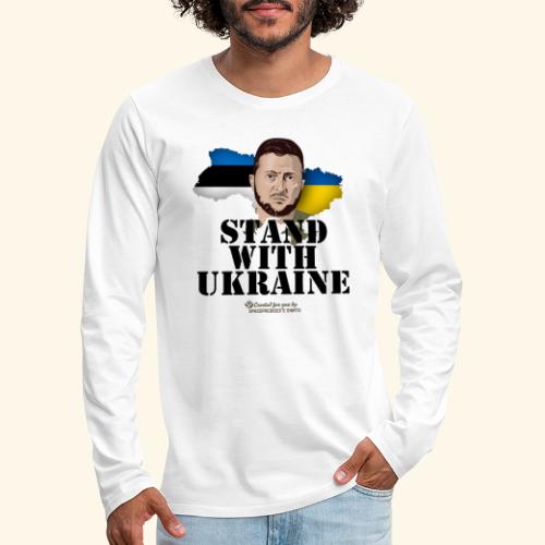 Selenskyj T-Shirt Estland Stand with Ukraine - Männer Premium Langarmshirt