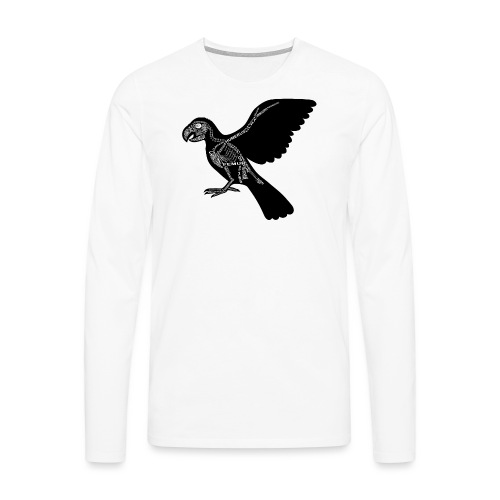 Papagei-Skelett - Premium langermet T-skjorte for menn