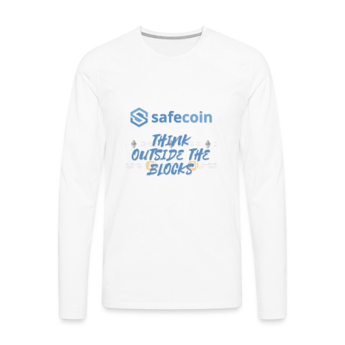 SafeCoin; think outside the blocks (blue) - Men's Premium Longsleeve Shirt