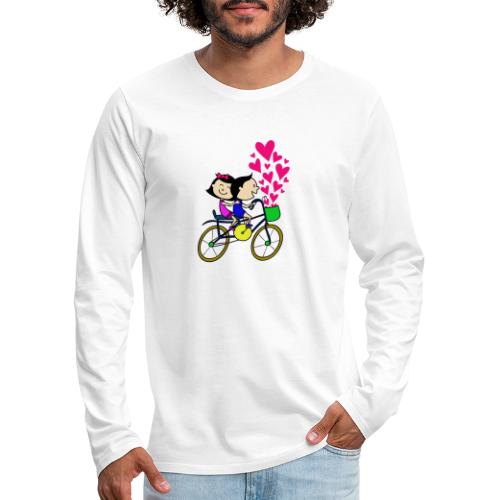 La pratique du vélo en couple - T-shirt manches longues Premium Homme