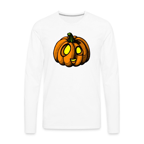 Pumpkin Halloween scribblesirii - Miesten premium pitkähihainen t-paita