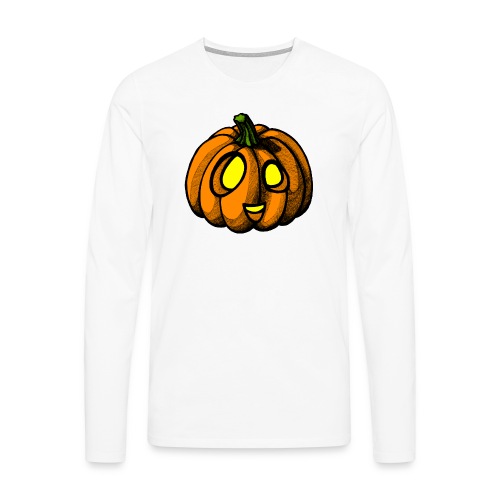 Pumpkin Halloween scribblesirii - Koszulka męska Premium z długim rękawem