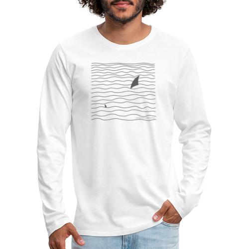 Windsurfer & Shark (black) - Men's Premium Longsleeve Shirt