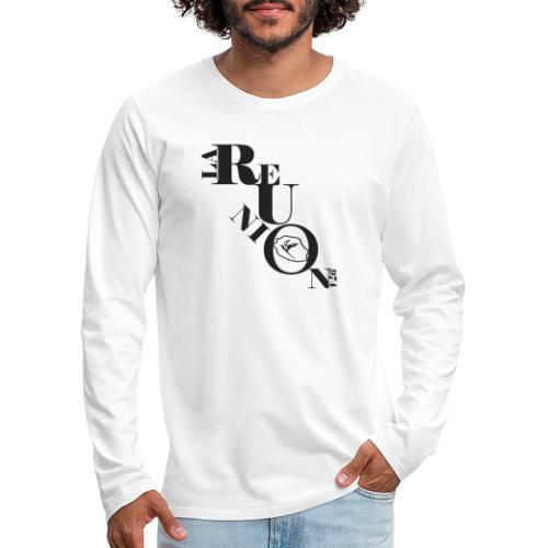 Ecriture Réunion + dessin Paille en queue - T-shirt manches longues Premium Homme