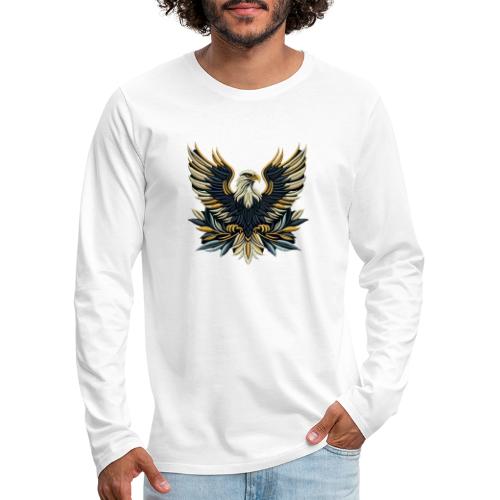 Regal Eagle Wings Embroidered Tee - Men's Premium Longsleeve Shirt